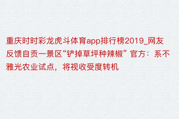 重庆时时彩龙虎斗体育app排行榜2019_网友反馈自贡一景区“铲掉草坪种辣椒” 官方：系不雅光农业试点，将视收受度转机