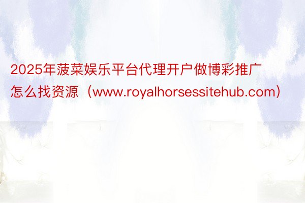 2025年菠菜娱乐平台代理开户做博彩推广怎么找资源（www.royalhorsessitehub.com）